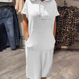 Robe À Capuche Décontractée Cordon