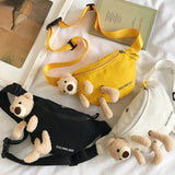 Sac à bandoulière en forme d'ours en peluche