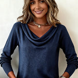 Pull Tendance À Manches Longues Avec Col En Fourrure