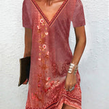 Robe à imprimé floral et manches courtes