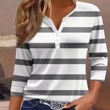 Blouse Manches Longues Polyvalente Rayée