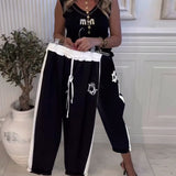 Pantalon décontracté coupe slim avec cordon élastique