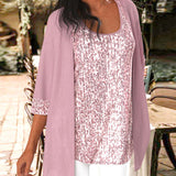 Débardeur et cardigan à sequins