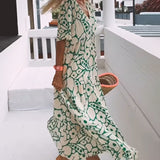 Robe ample imprimée à col en V