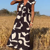 Robe avec imprimé et col en V