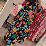 Robe décontractée à manches cloche et imprimé floral coloré