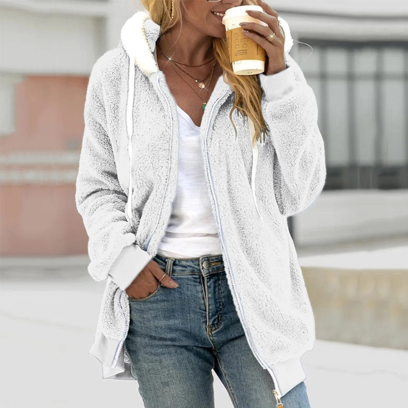 Yareli | Manteau d’hiver en peluche avec capuche pour femme