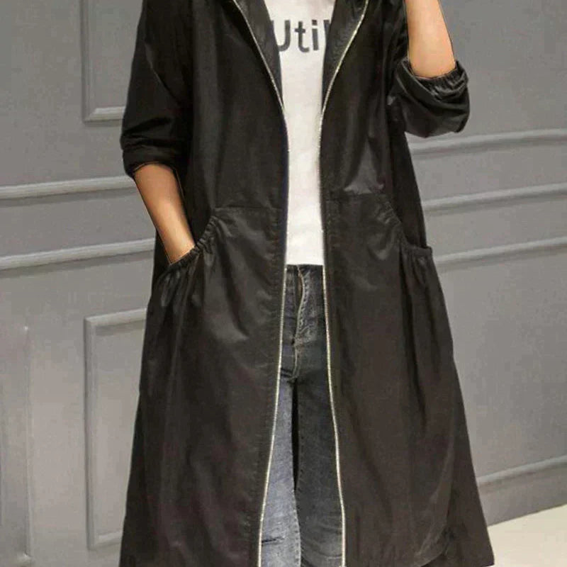 Klarissa | Manteau de pluie long avec capuche pour femme