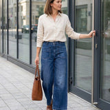 Pantalon Femme Décontracté Taille Haute Jambe Large