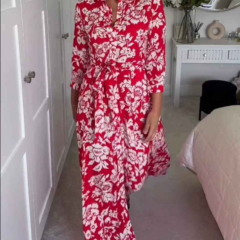 Robe longue à imprimé floral