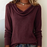 Pull Tendance À Manches Longues Avec Col En Fourrure
