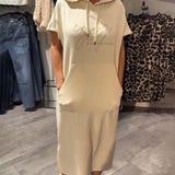 Robe À Capuche Décontractée Cordon