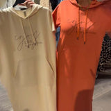 Robe À Capuche Décontractée Cordon