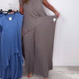 Costume Tendance Style Urbain Couleur Unie Deux Pièces