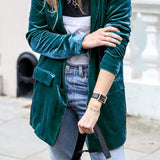 Burgundy | Blazer en velours style rue
