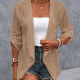 Cardigan élégant de couleur unie simple
