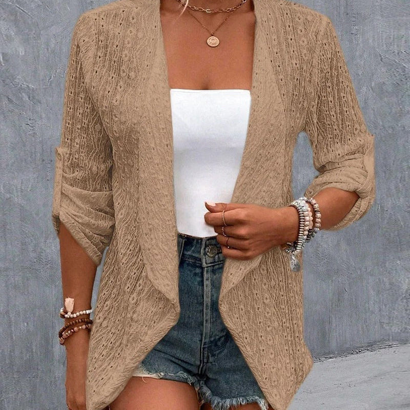 Cardigan élégant de couleur unie simple