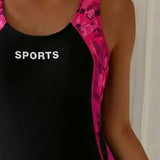 Maillot De Bain Une Pièce Angle Plat Débardeur Sport