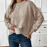 Pull Col Rond Décontracté Ample