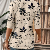 T-shirt élégant à deux pièces factices avec motif floral