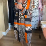 Robe imprimé géométrique léopard