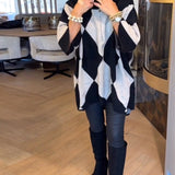 Pull Col Montant Argyle Irrégulier