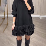 Robe élégante avec pétales patchwork