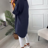Manteau à capuche boutonné imprimé lettre