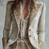 Blazer Sartoriale Femme Ivoire Brodé