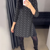 Robe imprimée ligne col rond