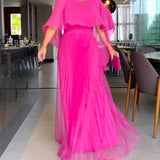Robe longue à col rond et ligne A