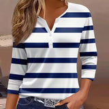 Blouse Manches Longues Polyvalente Rayée