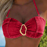 Bikini Porte-Jarretelles Boucle Métallique Deux-Pièces