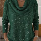 Pull À Col Montant Orné De Paillettes