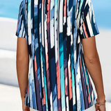 T-shirt Manches Courtes Col Large Imprimé