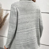 Pull décontracté de couleur unie fendu