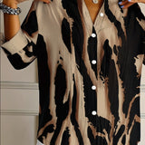 Blouse Col Montant Imprimé Irrégulier