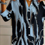 Blouse Col Montant Imprimé Irrégulier