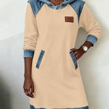 Robe À Capuche Avec Empiècements Contrastés