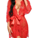 Pyjama élégant en dentelle de couleur unie