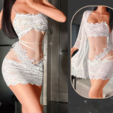 Set De Chemise De Nuit Unie À Volants