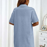 Ensemble chemise et short décontracté de couleur unie