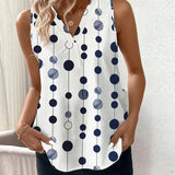 T-shirt décontracté à pois sans manches