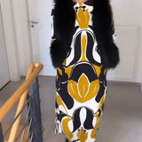 Robe imprimée à col rond