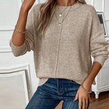 Pull Col Rond Décontracté Ample