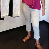 Pantalon Mode Couleur Unie Bouton Poche Mince