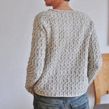 Liesbeth | Pull en maille gris élégant à manches longues pour femme