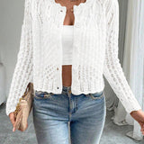Cardigan Décontracté Col Rond Boutonné Tricoté