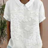 Blouse Avec Col Imprimé Uni