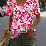 T-Shirt Col En V Confortable Manches Courtes